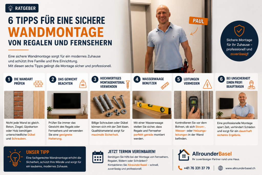 6 Tipps für eine sichere Wandmontage von Regalen und Fernsehern
